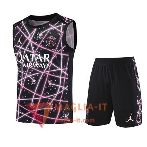 Kit da Allenamento PSG - Canottiera + Pantaloncini 2025/2026 Nero/Rosa