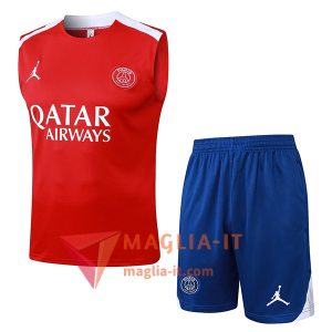 Kit da Allenamento PSG - Canottiera + Pantaloncini 2025/2026 Rosso