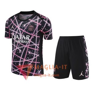 Kit da Allenamento PSG - Maglia + Pantaloncini 2025/2026 Nero/Rosa