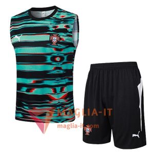 Kit da Allenamento Portogallo - Canottiera + Pantaloncini 2025/2026 Nero/Verde