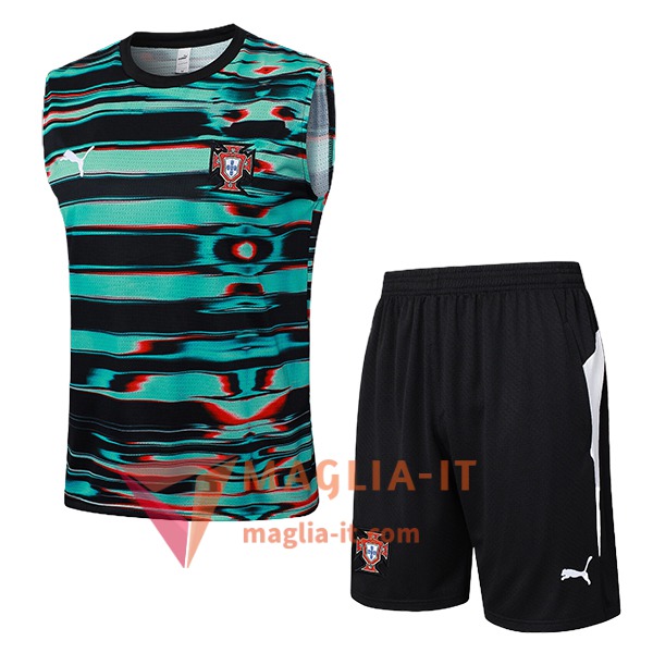 Kit da Allenamento Portogallo - Canottiera + Pantaloncini 2025/2026 Nero/Verde