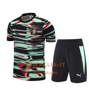 Kit da Allenamento Portogallo - Maglia + Pantaloncini 2025/2026 Nero/Verde