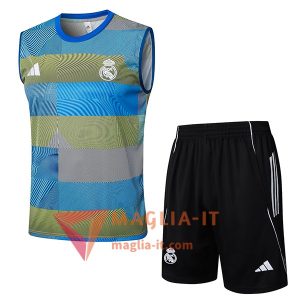 Kit da Allenamento Real Madrid - Canottiera + Pantaloncini 2025/2026 Blu/Verde