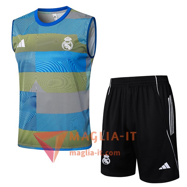 Kit da Allenamento Real Madrid - Canottiera + Pantaloncini 2025/2026 Blu/Verde