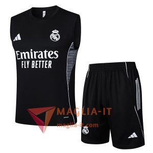 Kit da Allenamento Real Madrid - Canottiera + Pantaloncini 2025/2026 Nero/Grigio