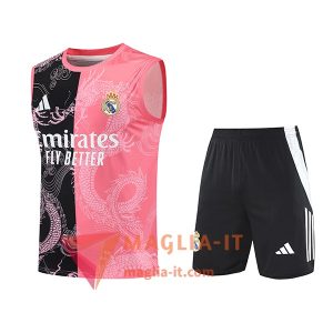 Kit da Allenamento Real Madrid - Canottiera + Pantaloncini 2025/2026 Nero/Rosa