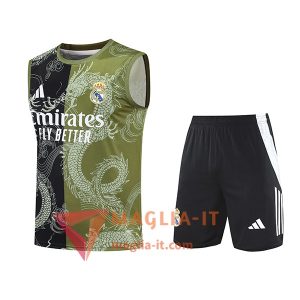 Kit da Allenamento Real Madrid - Canottiera + Pantaloncini 2025/2026 Nero/Verde