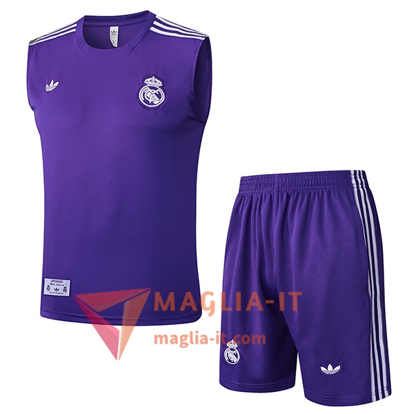 Kit da Allenamento Real Madrid - Canottiera + Pantaloncini 2025/2026 viola/Bianco