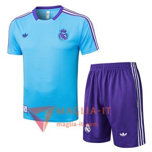 Kit da Allenamento Real Madrid - Maglia + Pantaloncini 2025/2026 Blu/viola