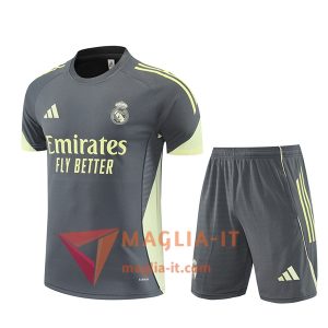 Kit da Allenamento Real Madrid - Maglia + Pantaloncini 2025/2026 Grigio Scuro