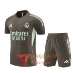 Kit da Allenamento Real Madrid - Maglia + Pantaloncini 2025/2026 Marrone/Verde