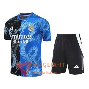 Kit da Allenamento Real Madrid - Maglia + Pantaloncini 2025/2026 Nero/Blu