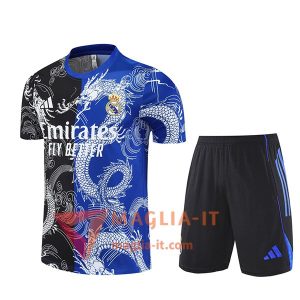 Kit da Allenamento Real Madrid - Maglia + Pantaloncini 2025/2026 Nero/Blu/Bianco