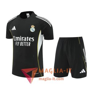 Kit da Allenamento Real Madrid - Maglia + Pantaloncini 2025/2026 Nero/Grigio/Bianco