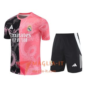 Kit da Allenamento Real Madrid - Maglia + Pantaloncini 2025/2026 Nero/Rosa
