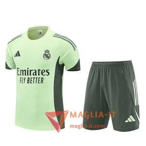 Kit da Allenamento Real Madrid - Maglia + Pantaloncini 2025/2026 Verde Chiaro