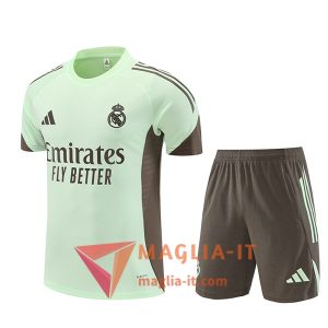Kit da Allenamento Real Madrid - Maglia + Pantaloncini 2025/2026 Verde/Marrone