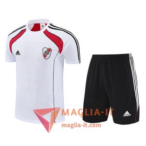 Kit da Allenamento River Plate - Maglia + Pantaloncini 2025/2026 Bianco/Rosso/Nero