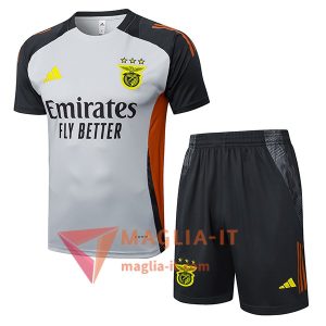 Kit da Allenamento S.L.Benfica - Maglia + Pantaloncini 2025/2026 Grigio/Nero/Arancia