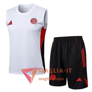 Kit da Allenamentos Bayern Monaco - Canottiera + Pantaloncini 2025/2026 Bianco/Nero/Rosso