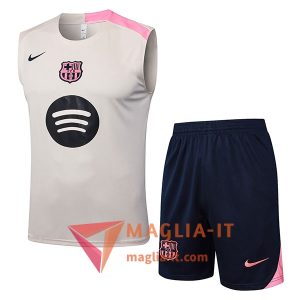 Kit da Allenamentos FC Barcellona - Canottiera + Pantaloncini 2025/2026 Beige/Rosa