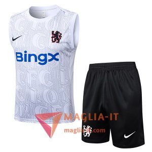 Kit da Allenamentos FC Chelsea - Canottiera + Pantaloncini 2025/2026 Bianco/Grigio