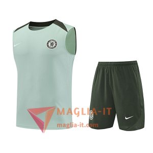 Kit da Allenamentos FC Chelsea - Canottiera + Pantaloncini 2025/2026 Verde Chiaro