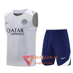 Kit da Allenamentos Inter Milan - Canottiera + Pantaloncini 2025/2026 Grigio/Bianco