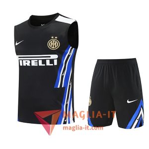 Kit da Allenamentos Inter Milan - Canottiera + Pantaloncini 2025/2026 Nero/Blu