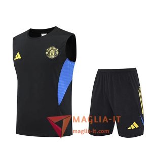 Kit da Allenamentos Manchester United - Canottiera + Pantaloncini 2025/2026 Nero/Blu