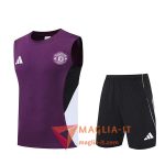Kit da Allenamentos Manchester United - Canottiera + Pantaloncini 2025/2026 viola/Nero/Bianco
