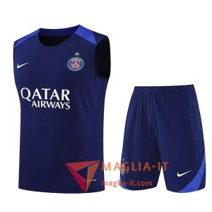 Kit da Allenamentos PSG - Canottiera + Pantaloncini 2025/2026 Blu Navy