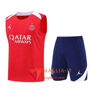 Kit da Allenamentos PSG - Canottiera + Pantaloncini 2025/2026 Rosso/Bianco