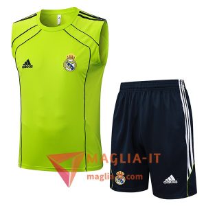 Kit da Allenamentos Real Madrid - Canottiera + Pantaloncini 2025/2026 Verde Fluo