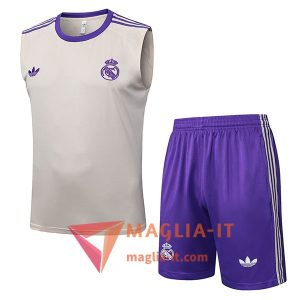 Kit da Allenamentos Real Madrid - Canottiera + Pantaloncini 2025/2026 Beige/viola