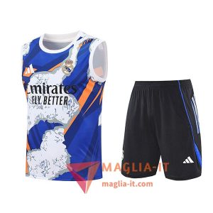 Kit da Allenamentos Real Madrid - Canottiera + Pantaloncini 2025/2026 Bianco/Blu/Arancia