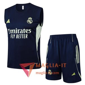 Kit da Allenamentos Real Madrid - Canottiera + Pantaloncini 2025/2026 Blu Navy