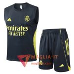 Kit da Allenamentos Real Madrid - Canottiera + Pantaloncini 2025/2026 Grigio/Giallo