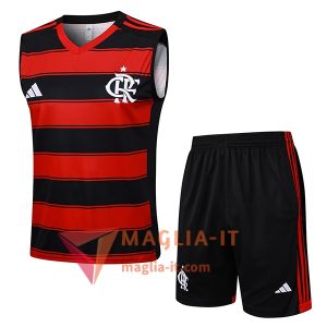 Kit di Allenamento Flamengo - Maglietta + Pantaloncini 2025/2026 (Strisce Rosse/Nere)
