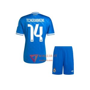 Maglia Calcio AURÉLIEN TCHOUAMÉNI 14 Real Madrid Bambino 2025/26 Terza