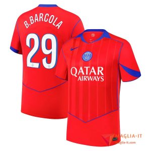 Maglia Calcio BRADLEY BARCOLA 29 PSG 2025/26 Terza