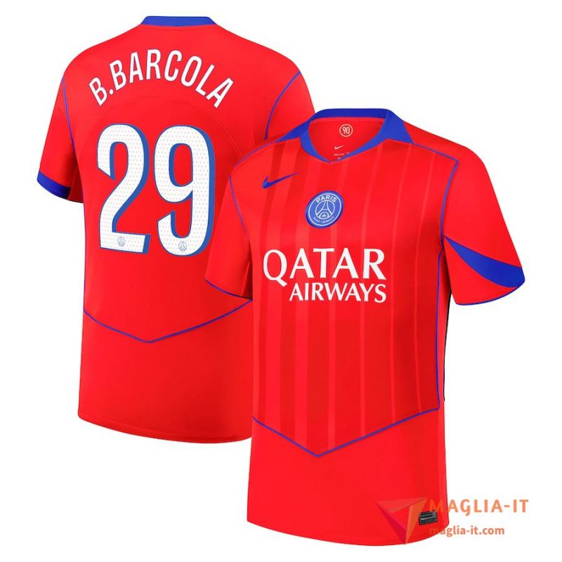 Maglia Calcio BRADLEY BARCOLA 29 PSG 2025/26 Terza