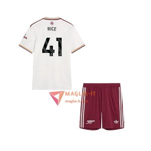 Maglia Calcio DECLAN RICE 41 Arsenal Bambino 2025/26 Terza