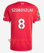Maglia Calcio DOMINIK SZOBOSZLAI 8 FC Liverpool 2025/26 Prima