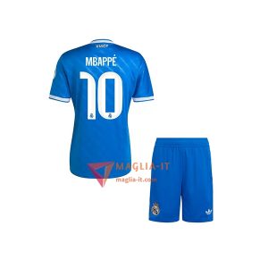 Maglia Calcio KYLIAN MBAPPÉ 10 Real Madrid Bambino 2025/26 Terza