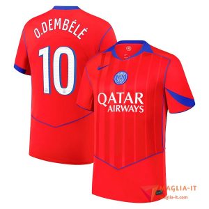 Maglia Calcio OUSMANE DEMBELE 10 PSG 2025/26 Terza