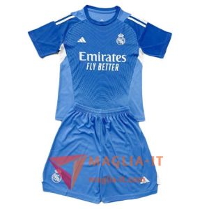 Maglia Calcio Real Madrid Bambino Portiere 2025/26 Blu