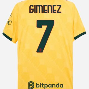 Maglia Calcio SANTIAGO GIMENEZ 7 AC Milan 2025/26 Terza