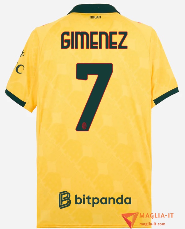 Maglia Calcio SANTIAGO GIMENEZ 7 AC Milan 2025/26 Terza
