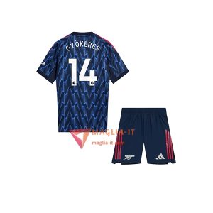 Maglia Calcio VIKTOR GYÖKERES 14 Arsenal Bambino 2025/26 Seconda